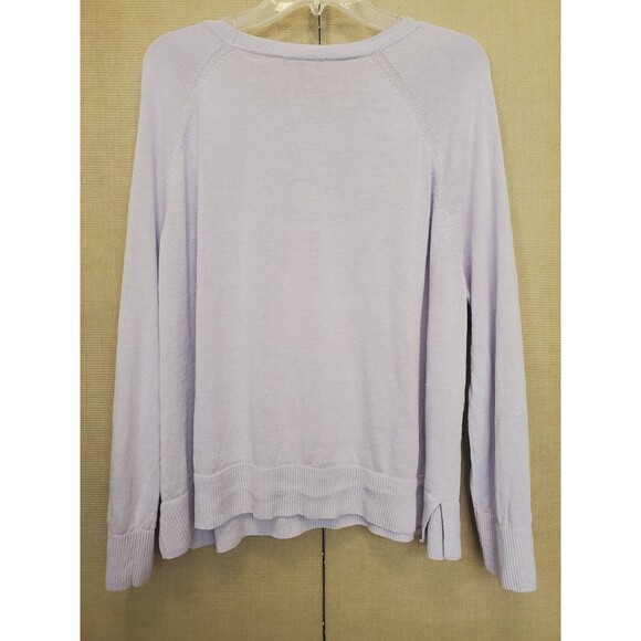 Eileen Fisher Purple Organic Linen/Cotton Long Sleeve Pullover Sweater Size XL - Picture 4 of 5